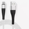 Cable en nylon à charge rapide de type Micro USB Blanc