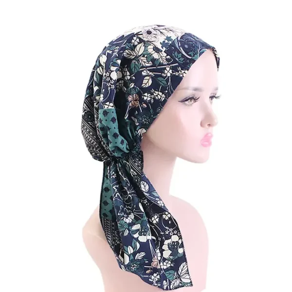 Long foulard à motif coloré en coton pour femme.
