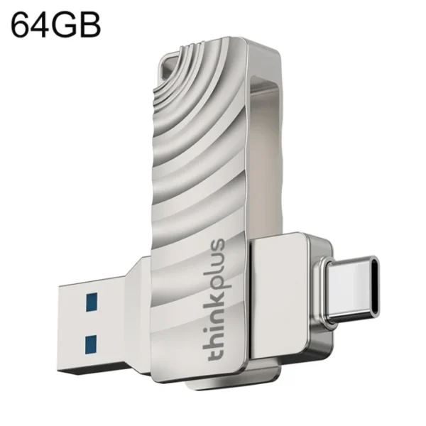 Lenovo Thinkplus MU232 Clé USB 3.2 + USB-C / Type-C à double tête, mémoire : 64 Go