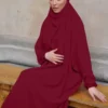 Jilabib longue robe avec hijab rouge