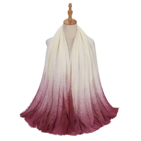 Châle foulard dégradé bicolore en coton 180*90cm.
