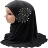 Hijab en dentelle à fleur pour petite fille dec 2 à 7 ans.